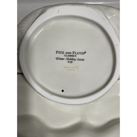 Fitz & Floyd Winter Holiday‎ Santa Server (2006) Gold Tones 12 1/2" EUC - Picture 9 of 16